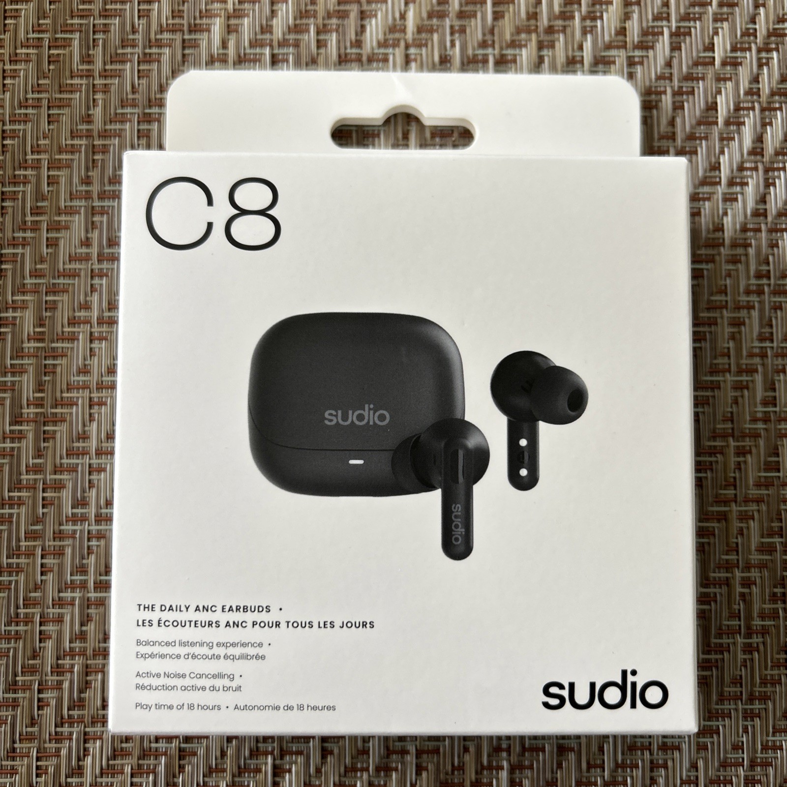 Sudio C8 Noise Cancelling Wireless Bluetooth Earbuds Black Touch Control MSRP$99