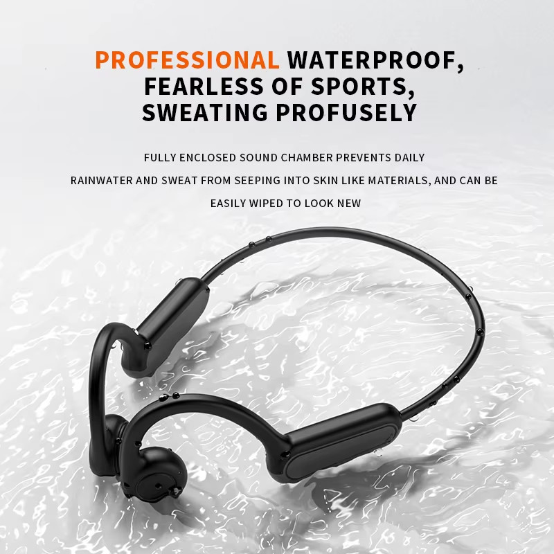 B8 True Bone Conduction Earphones Bluetooth 5.3 Sports Wireless Headphones Ear H