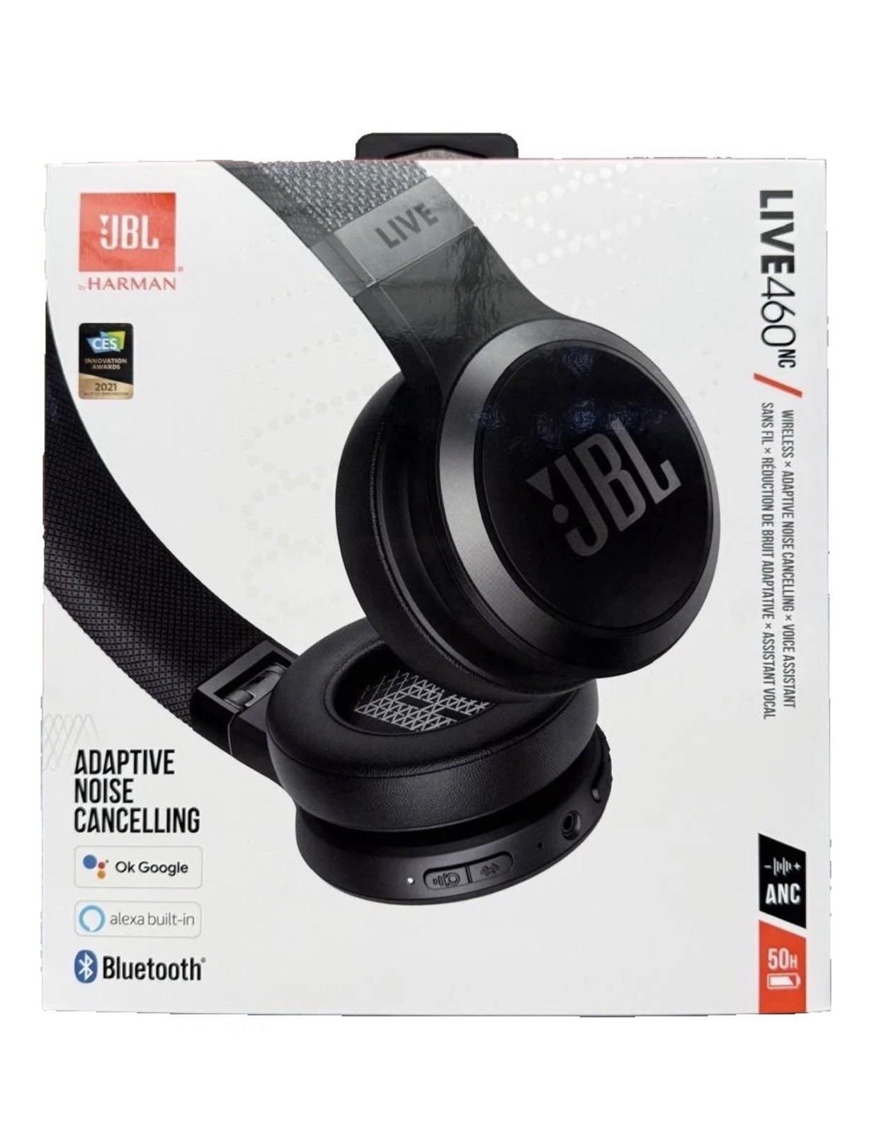 JBL Live 460NC Wireless Bluetooth Headphones ANC 50H Black NEW
