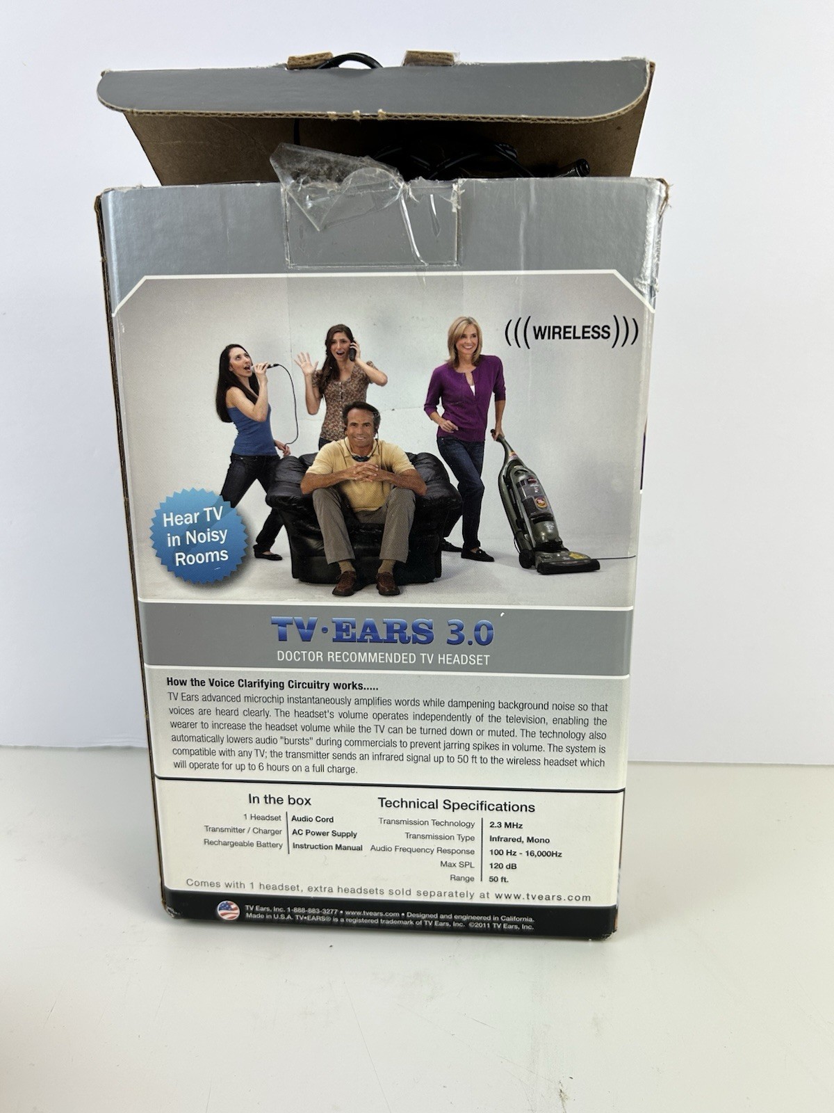 TV Ears 2.3 System RF Wireless 2.3MHz Neckband TV Earbuds, Black