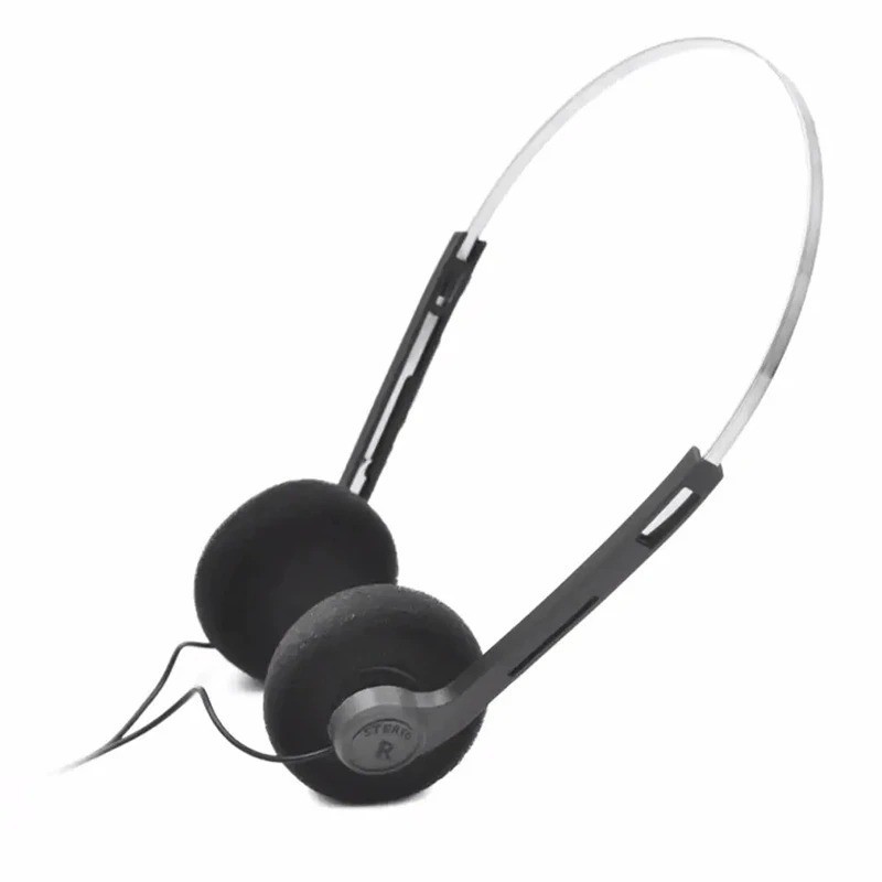 Retro Over Ear Wired Headphones 3.5mm Vintage Stereo Headset Black