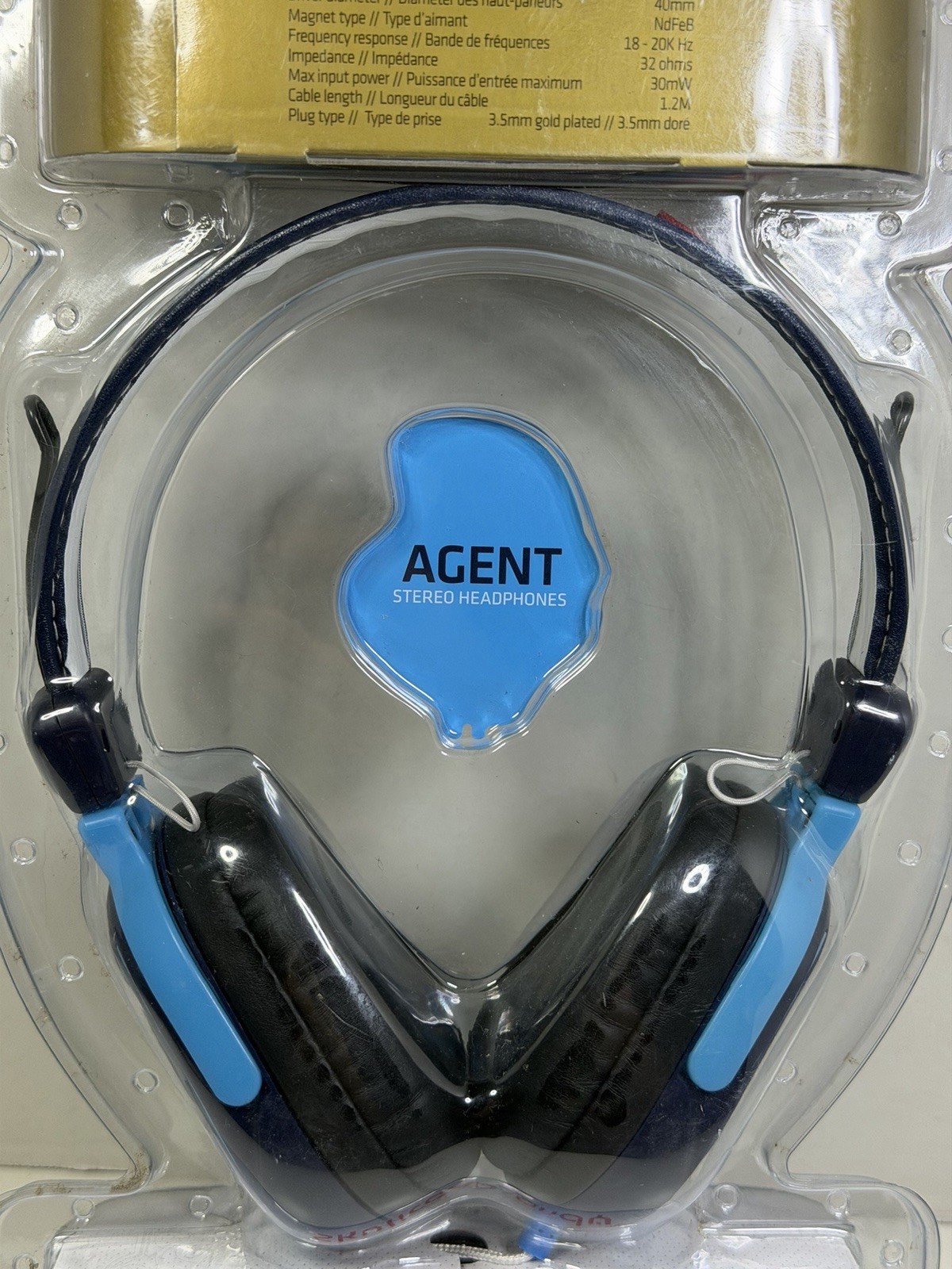 Skullcandy Agent 40mm Blue Hi-Fidelity Over Ear Wired Headphones NEW SEALED RARE
