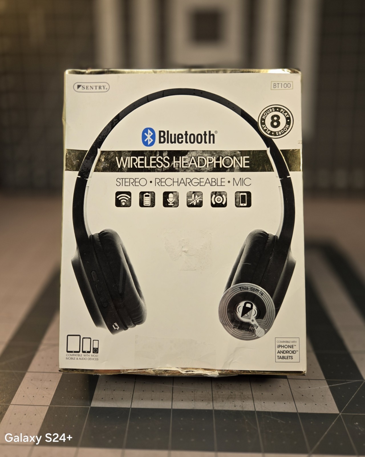 Sentry Bluetooth Wireless Headphone BT100 Black New Sealed. Untested. 8 Hours