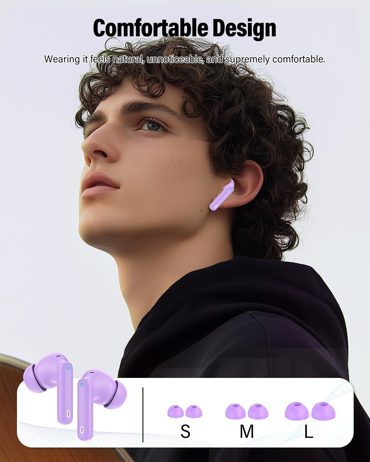 Btootos A90 Pro Wireless Earbuds Bluetooth 5.4 Purple