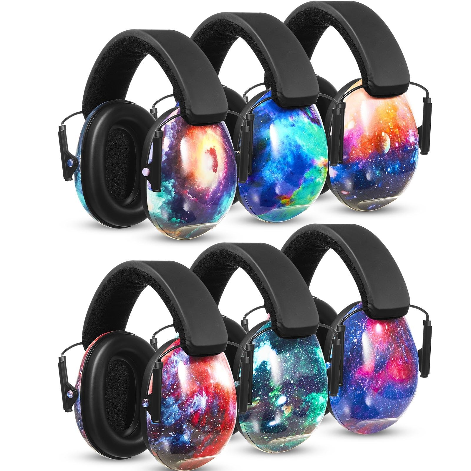 6 Pcs Noise Cancelling Ear Muffs for Kids & Adults, 27dB Hearing Protection, Sty