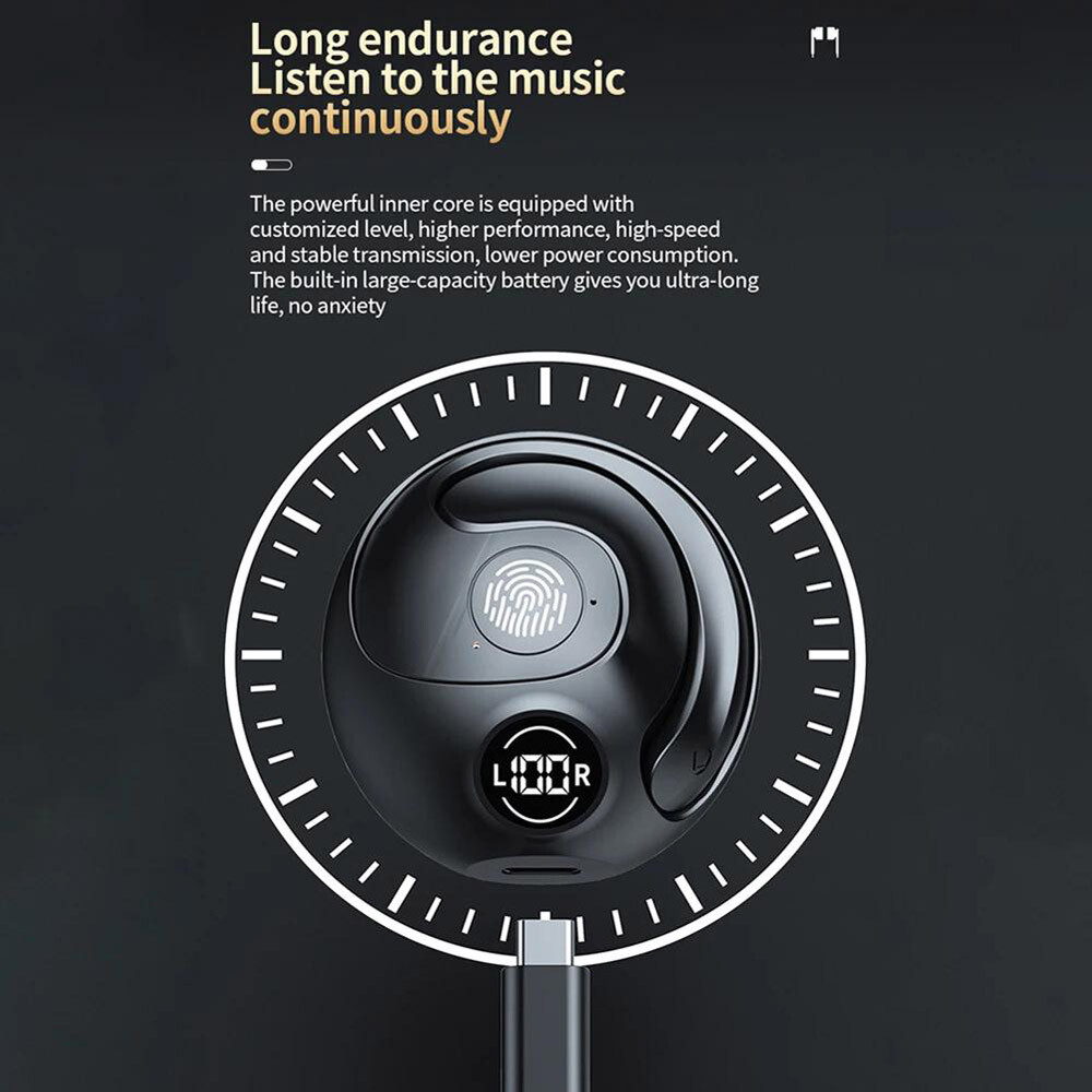 Ear Hook Mini Bluetooth 5.3 Headset TWS Earphones Earbuds Stereo Bass Headphones