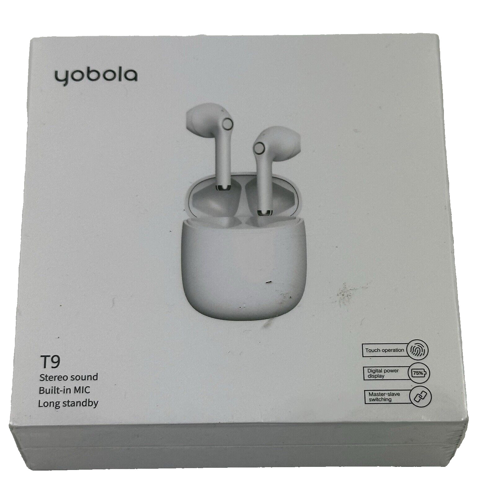 YOBOLA Wireless Earbuds, T9 Bluetooth, 5.1 Microphone New