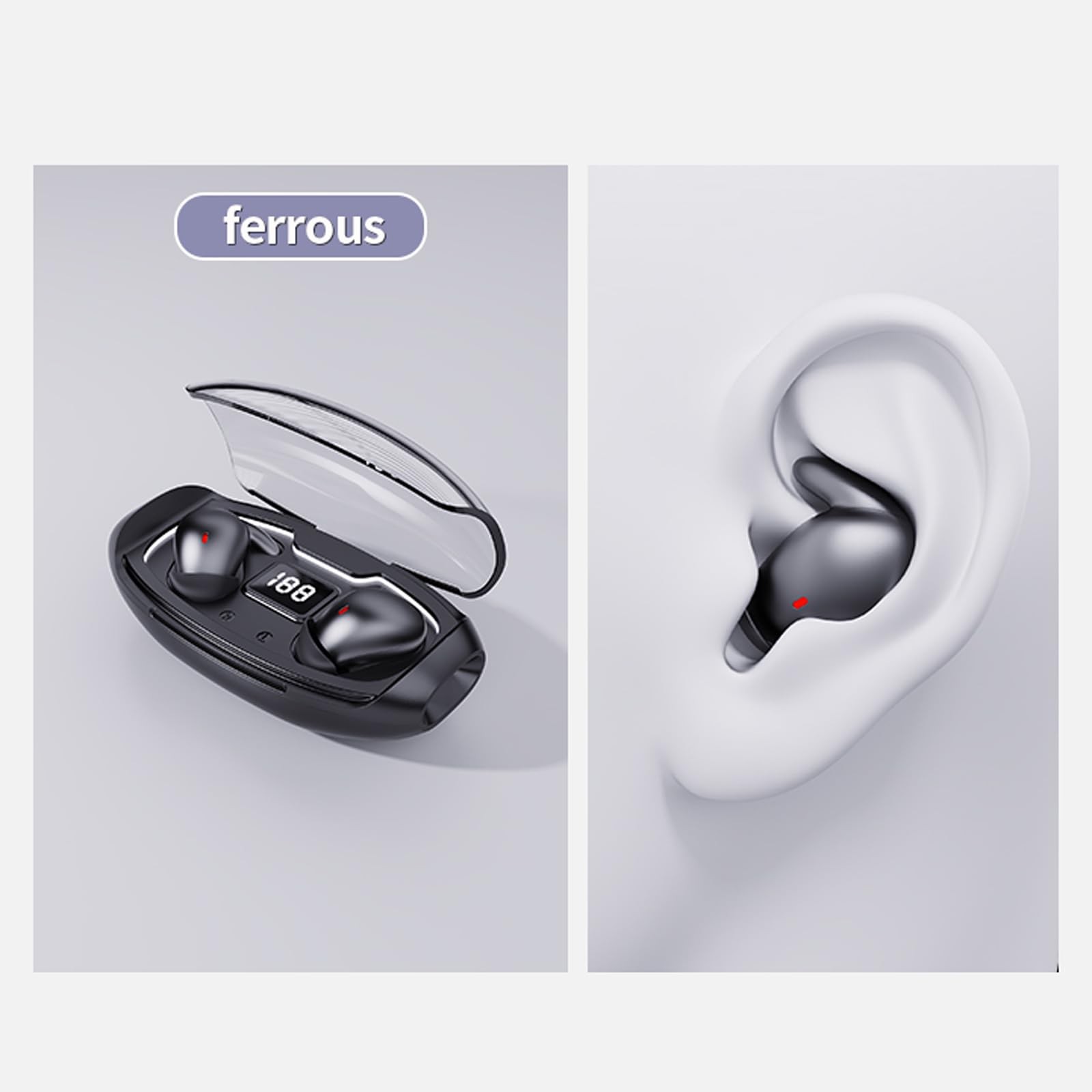 ANC Noise Cancelling Sleep Earbuds Ear Buds Sleeping Earphones Black
