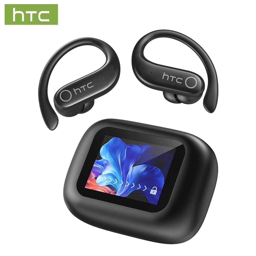 HTC NE61 Earphone Bluetooth HiFi Sound Multifunctional Screen Headset Black