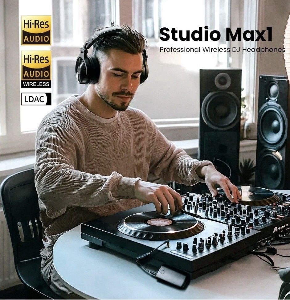 OneOdio Studio Max 1 Wireless Over-Ear DJ Headphones, 120H Playtime