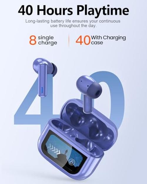ANC ENC Wireless Earbuds – Noise Cancelling – Touch Screen – Darkblue