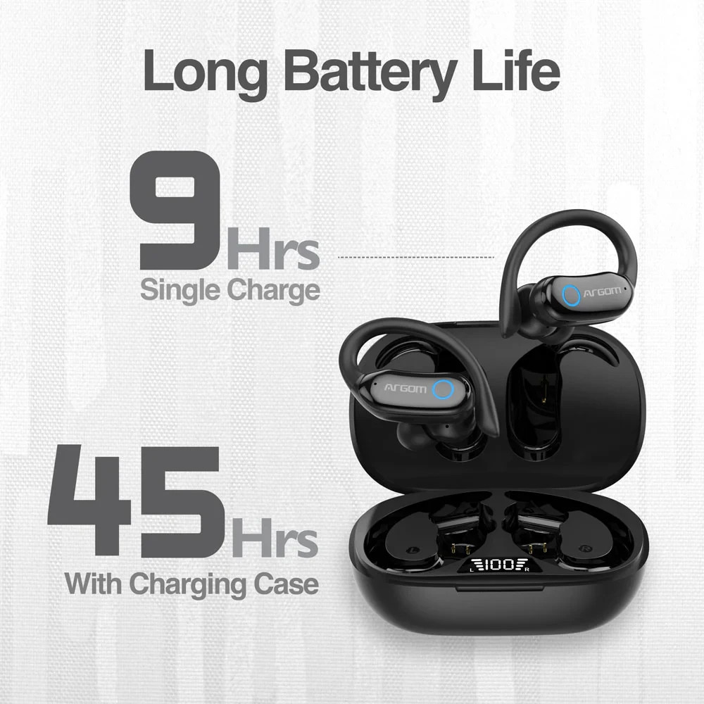 ArgomTech SkeiPods E95 True Wireless Sport Earbuds BT 5.3 IPX7 ENC 45H Playtime