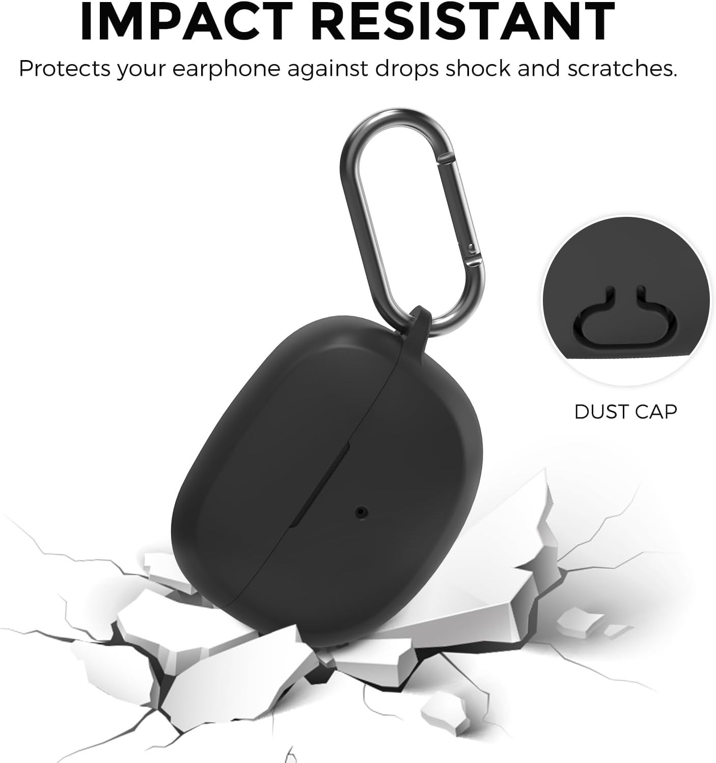 Silicone Case for New Bose Ultra Open Earbuds Black Shockproof Protective Cover