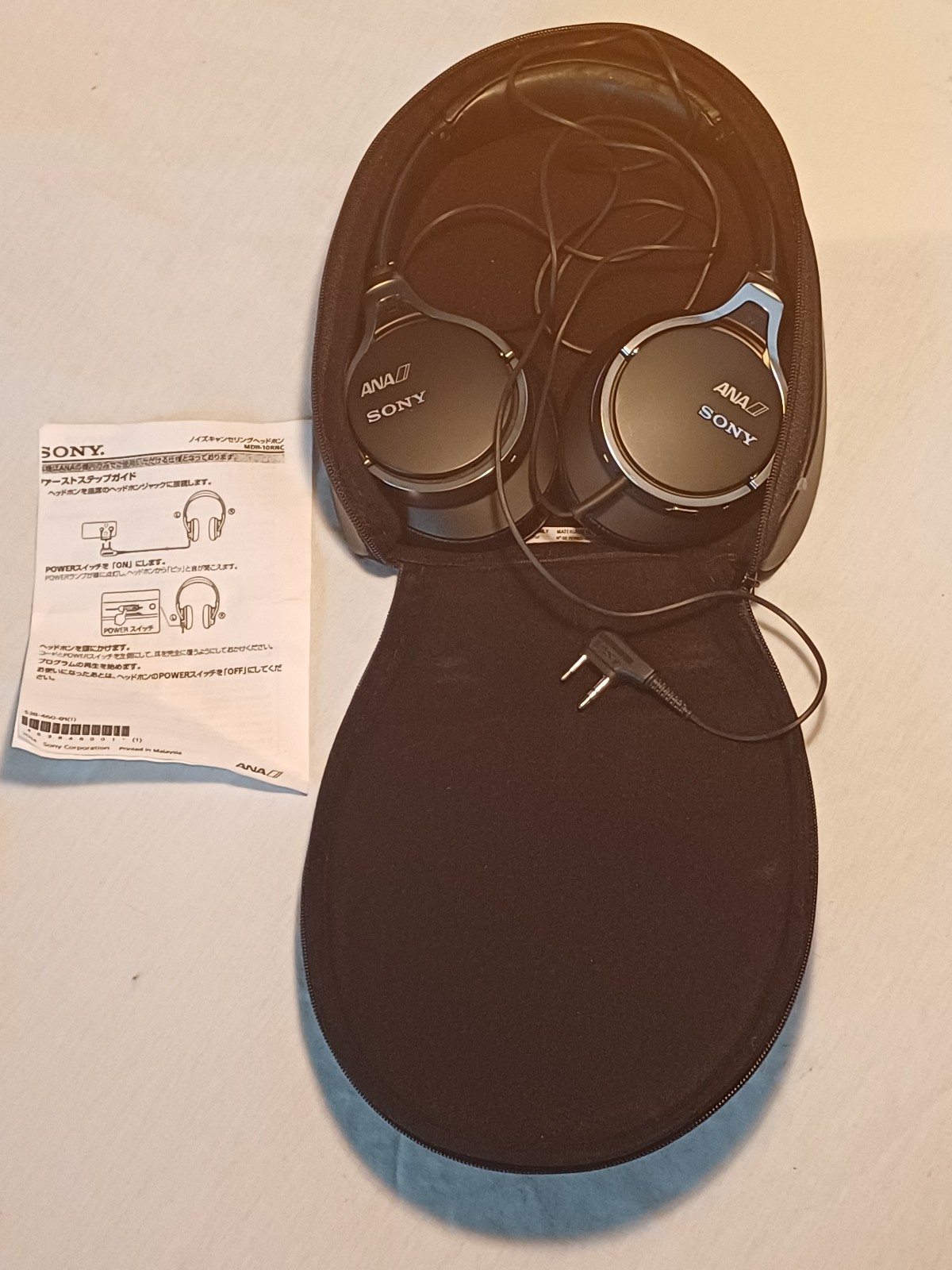 Sony MDR-10RNC Headband Wired Headphones Black brand new ANA Airlines With Case