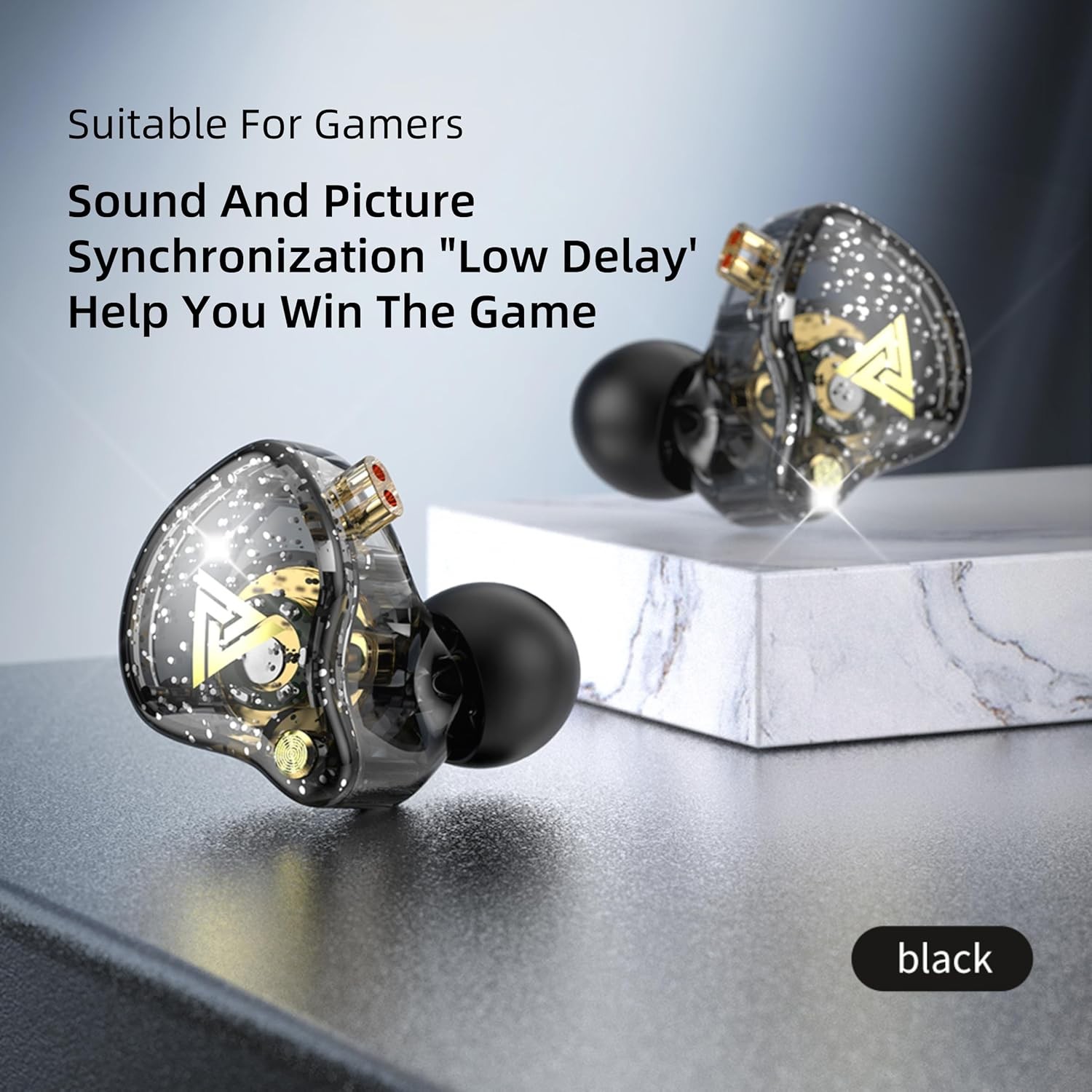 HJX QKZ AK6 Pro Wired IEM for Gaming Earbuds with MIC, in Ear Monitor Black