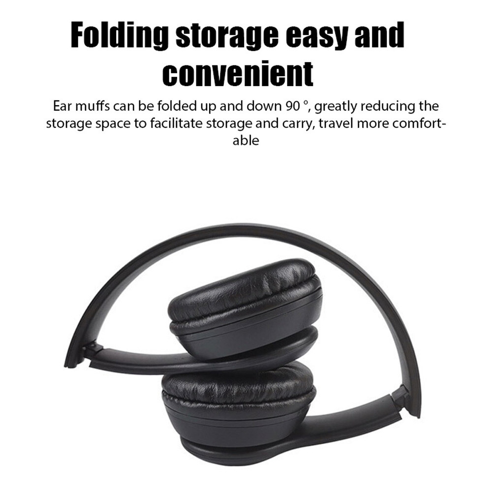 Wireless Headphones Headsets Super Bass Bluetooth Foldable Stereo Earphones Mic