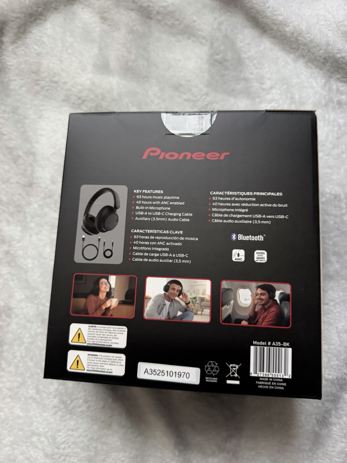Pioneer A35-BK Bluetooth ANC Headphones (Brand New/Sealed)