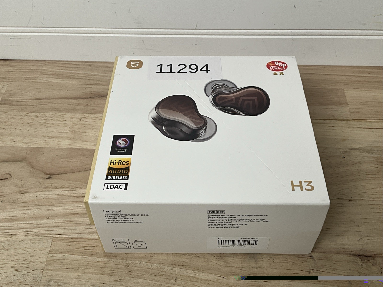 SOUND PEATS H3 HI-RES Wireless Earbuds TITANIUM BLACK