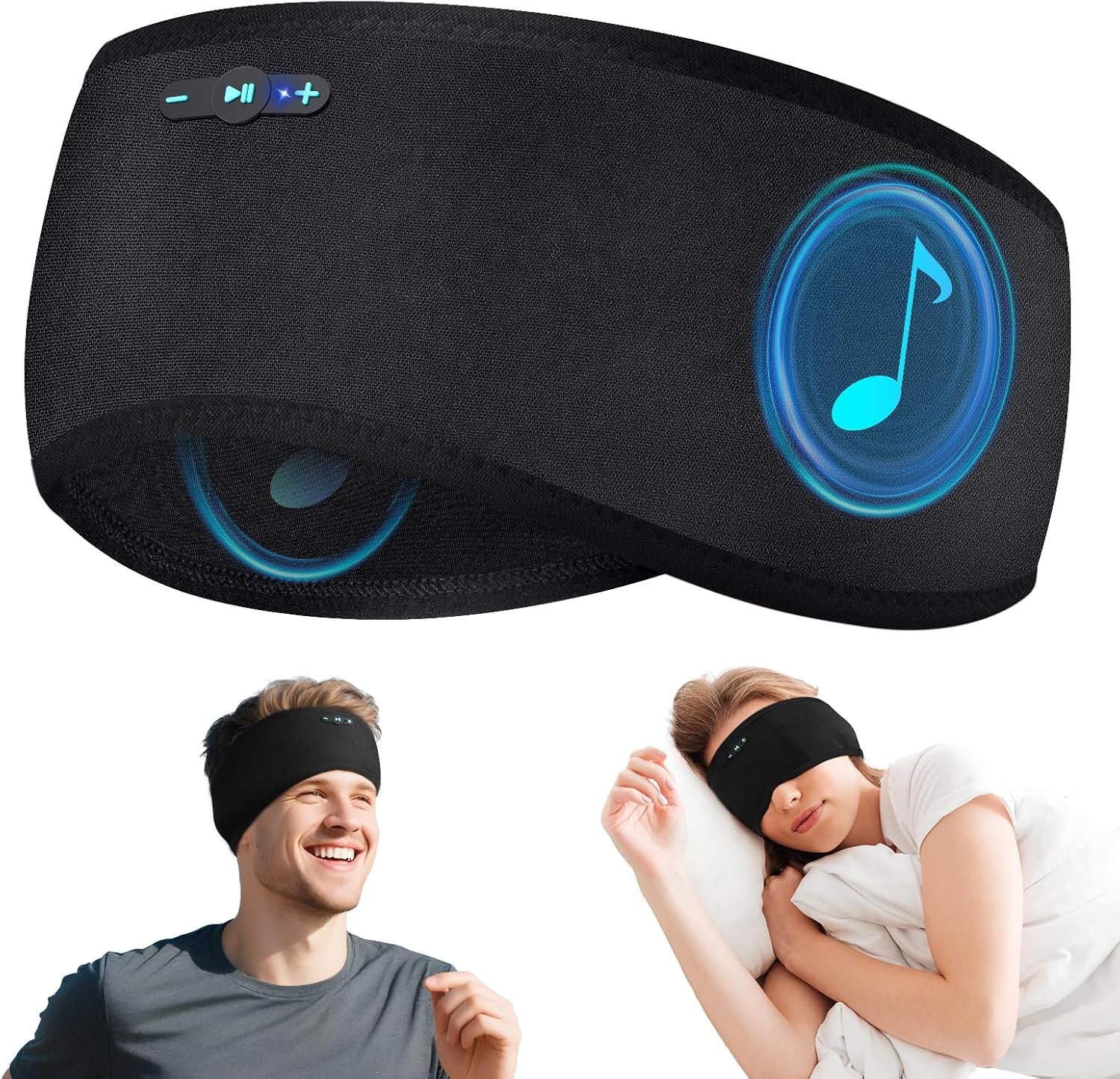 Sleep Mask Bluetooth Headphones Wireless Headband Eye Mask Sport 20H Stereo USB