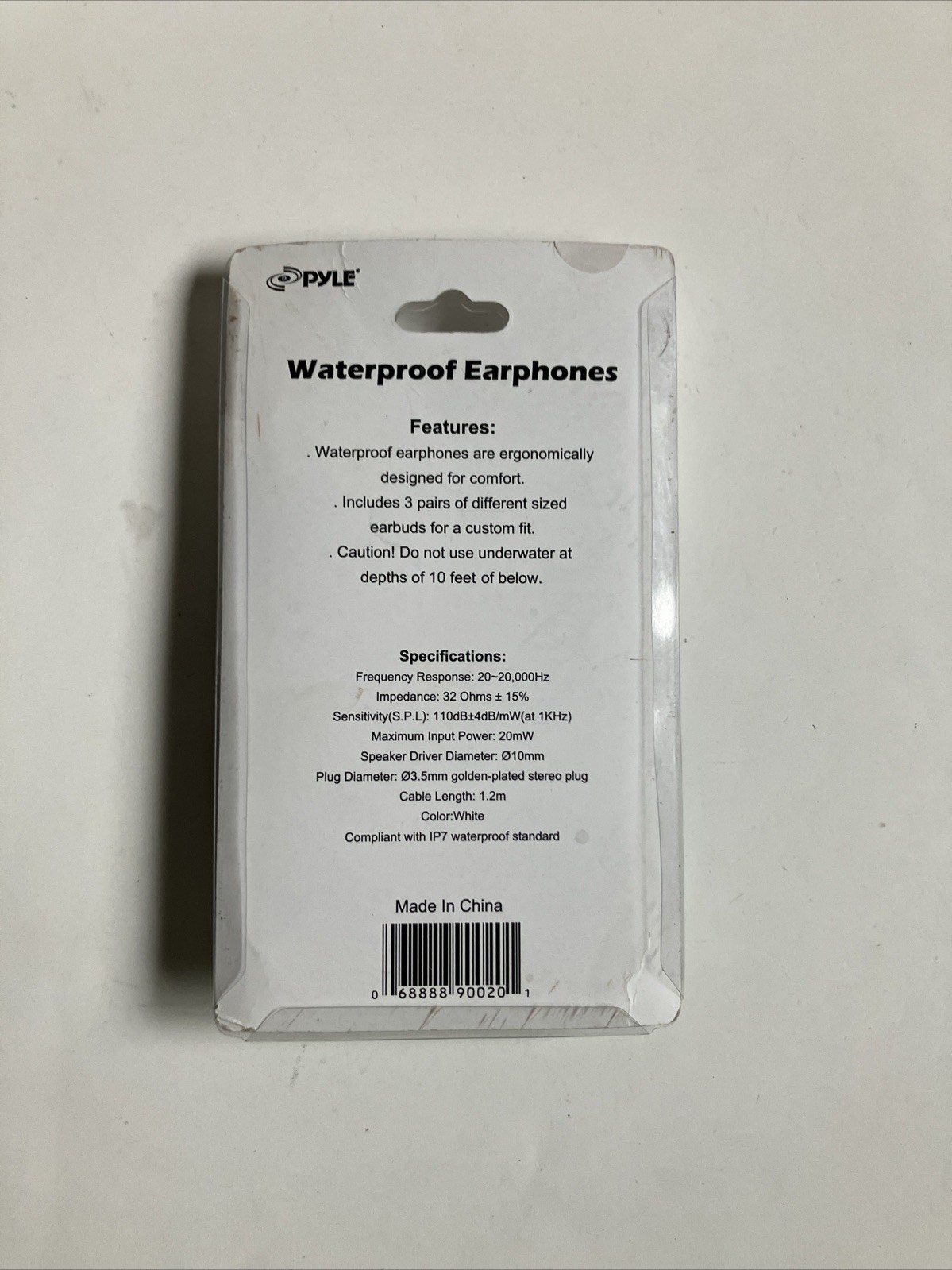 NEW PyleHome PWPE10W Wired Waterproof Ear Marine Swimming Headphones – White