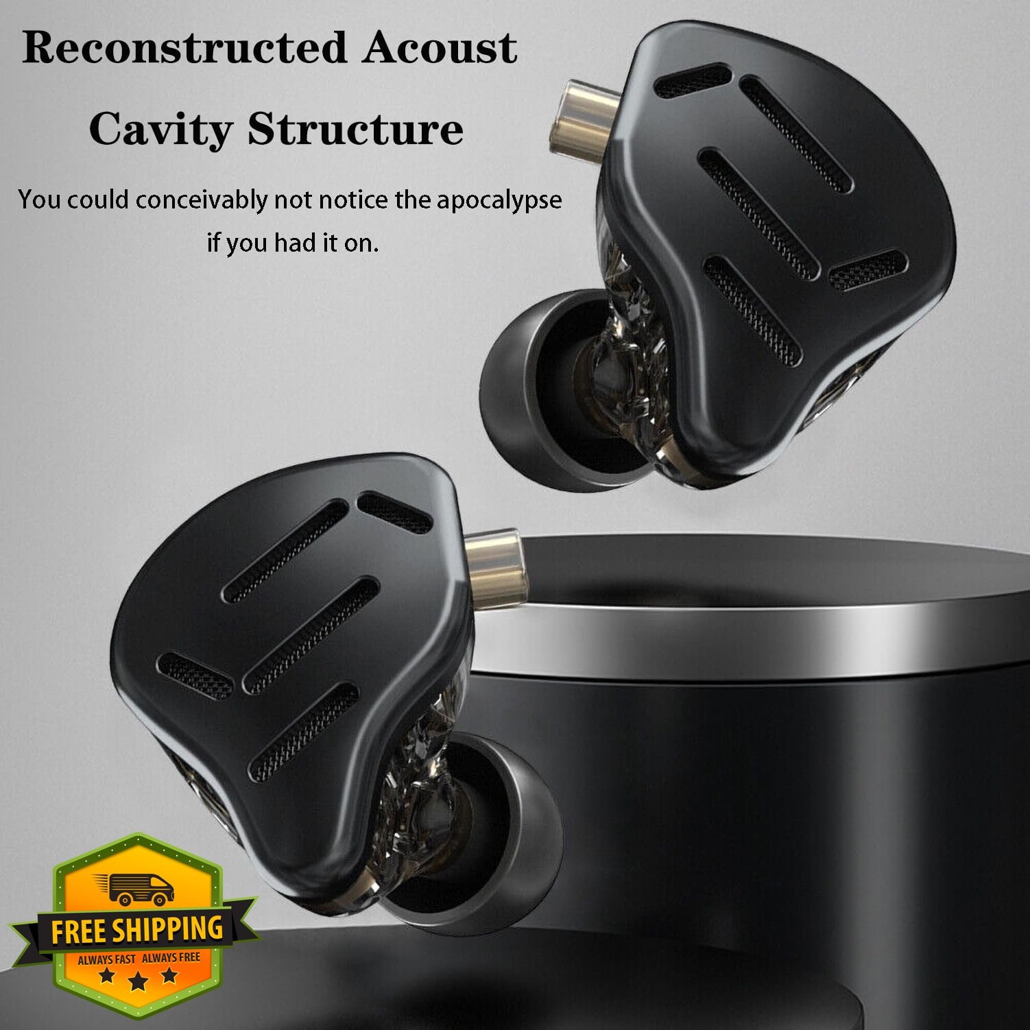 KZ Zax Wired Earphones 16 Drivers 7BA+1DD Hybrid HiFi Black