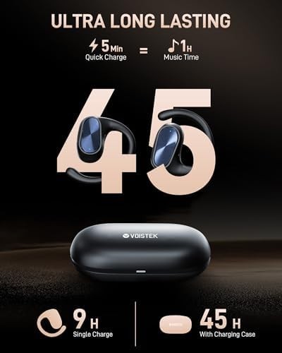 Open-Ear Wireless Earbuds – 45H Playtime, AI Clear Calls, IPX5 Sport