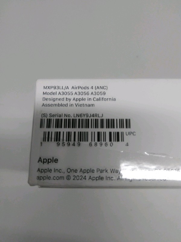 Apple AirPods 4 ‎MXP93LL/A Wireless Earbuds Active Noise Cancellation Portable