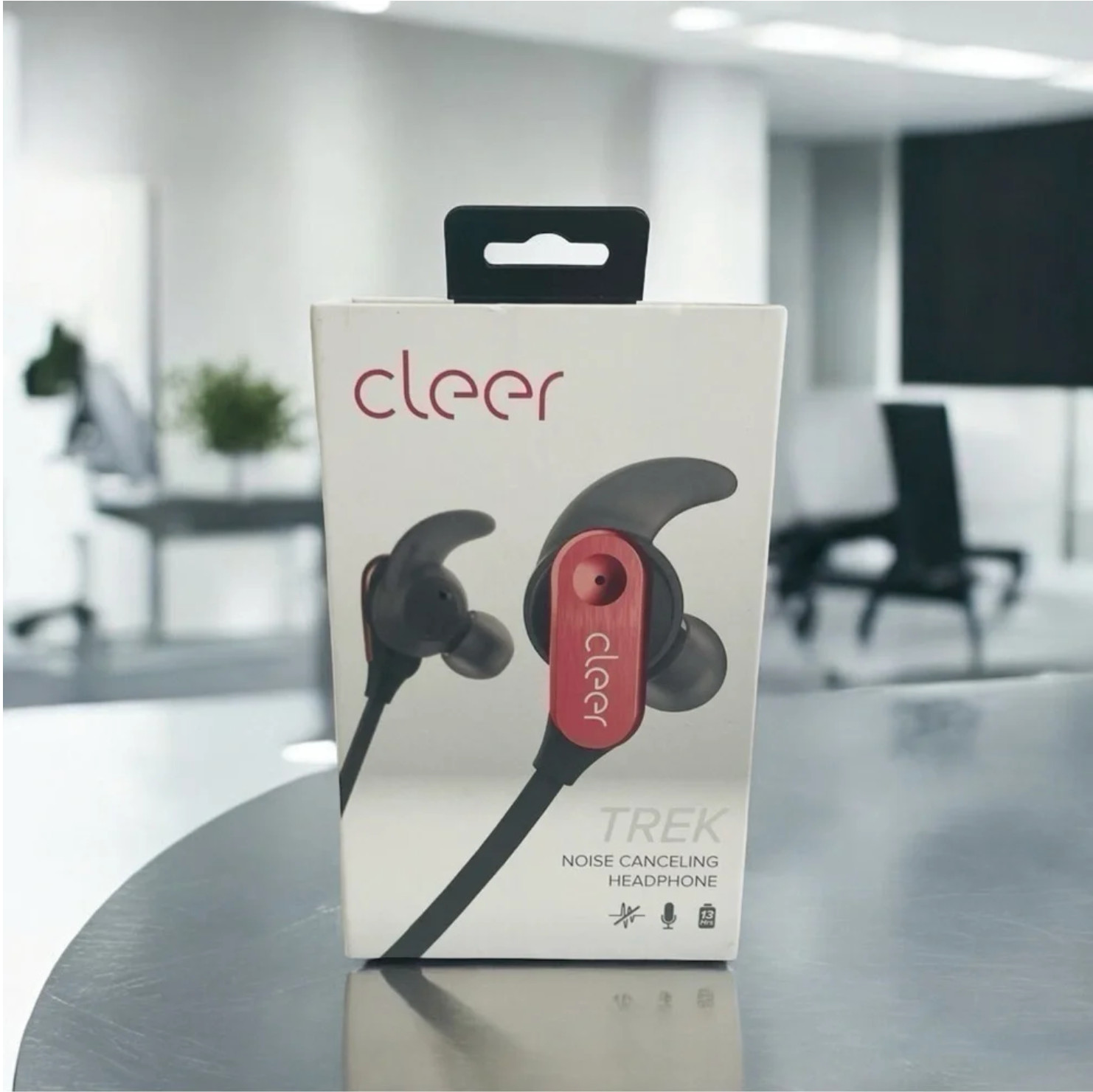Cleer Trek Active Noise Canceling In-Ear Headphones Red 12mm Driver NIB