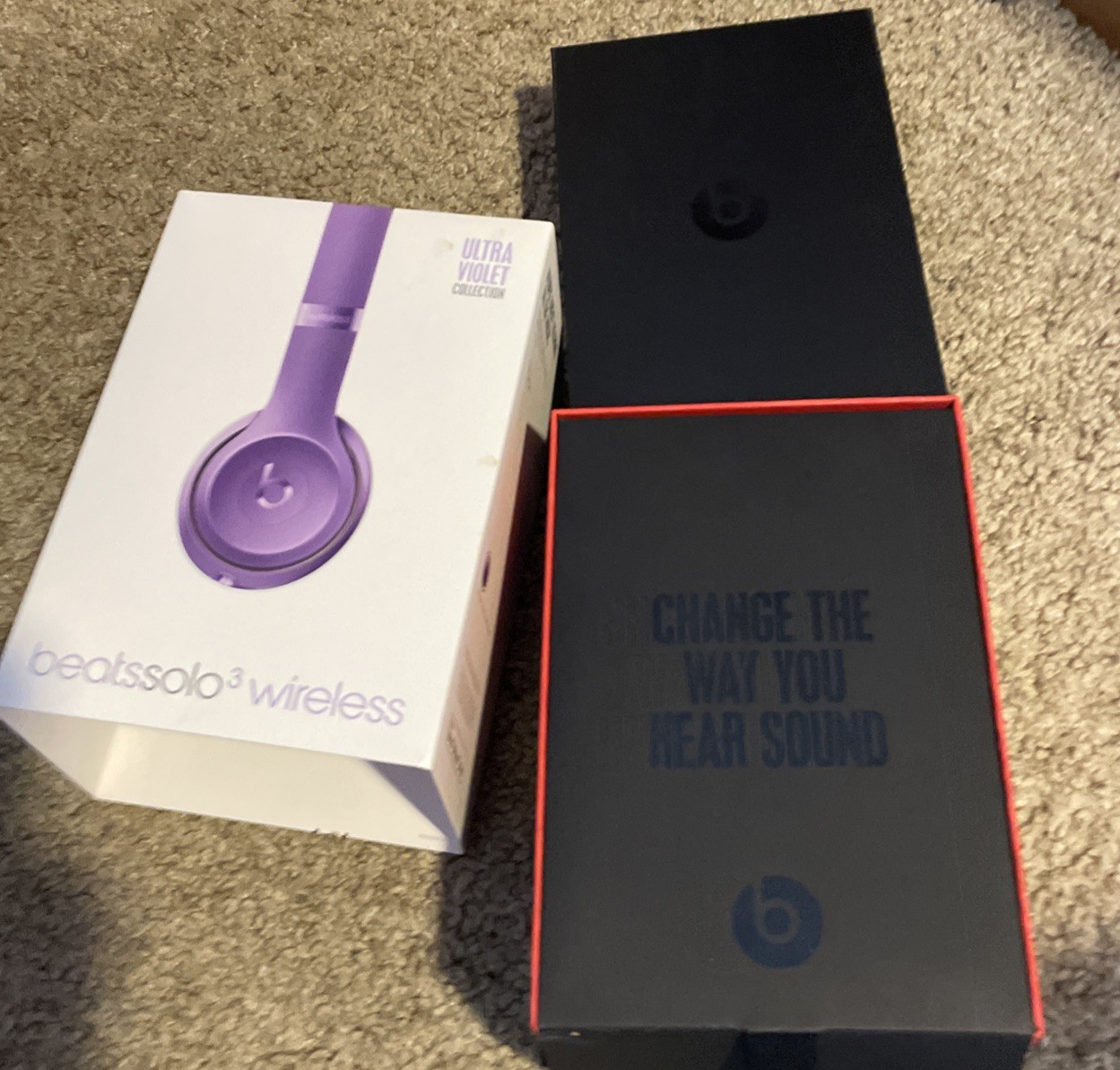 Beats EMPTY BOX ONLY Purple Ultra Violet Dr. Dre Solo 3 Wireless Music