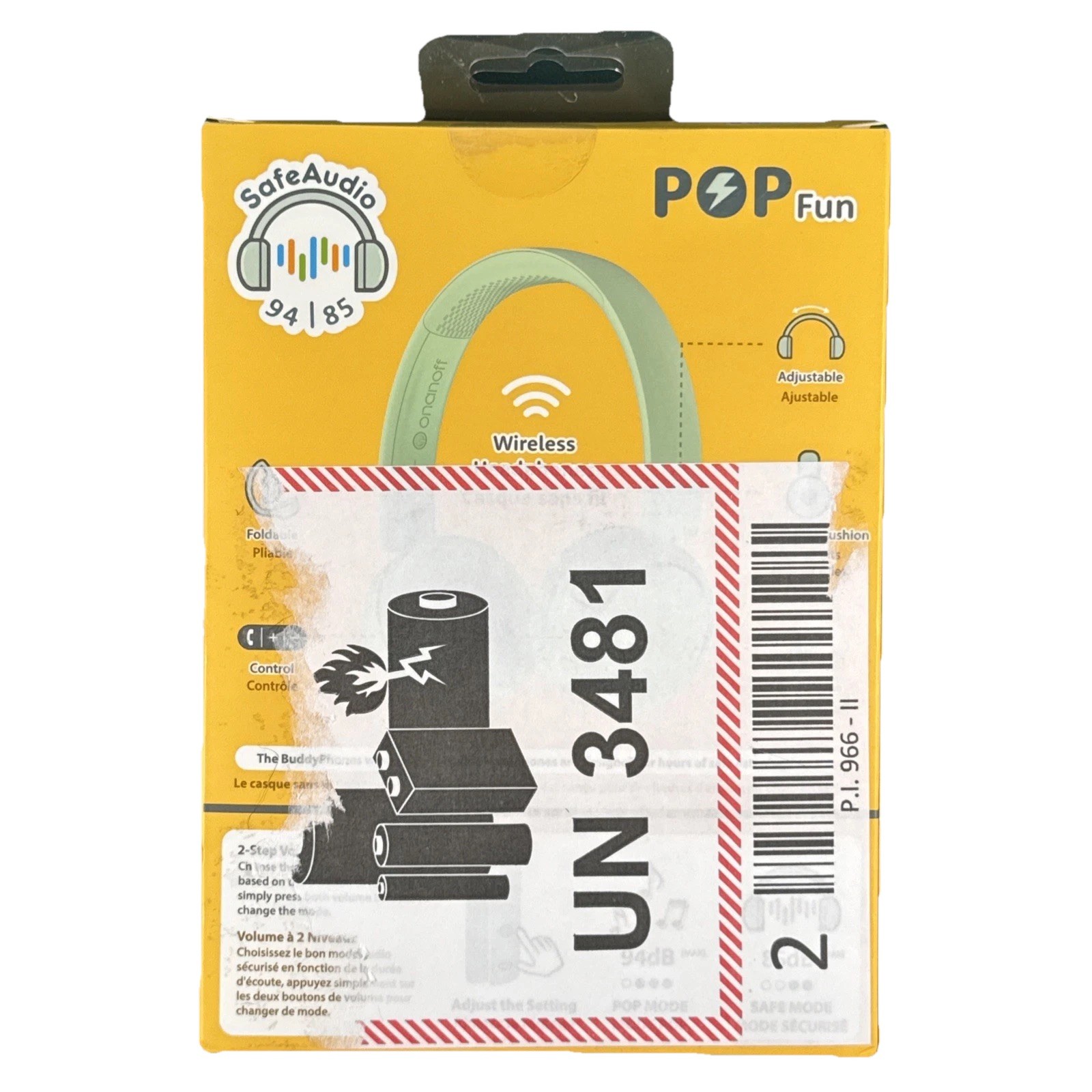 BuddyPhones POP Fun Bluetooth Wireless Kids Headphones w/ Microphone Green