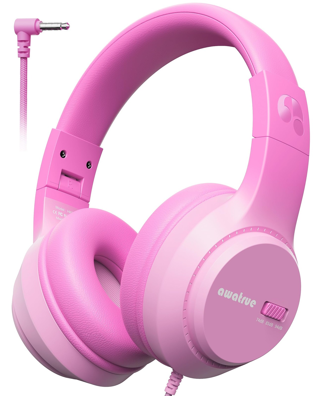 Kids Headphones, 74/85/94dB Volume Limiter, Foldable Wired Over Ear Headphone…