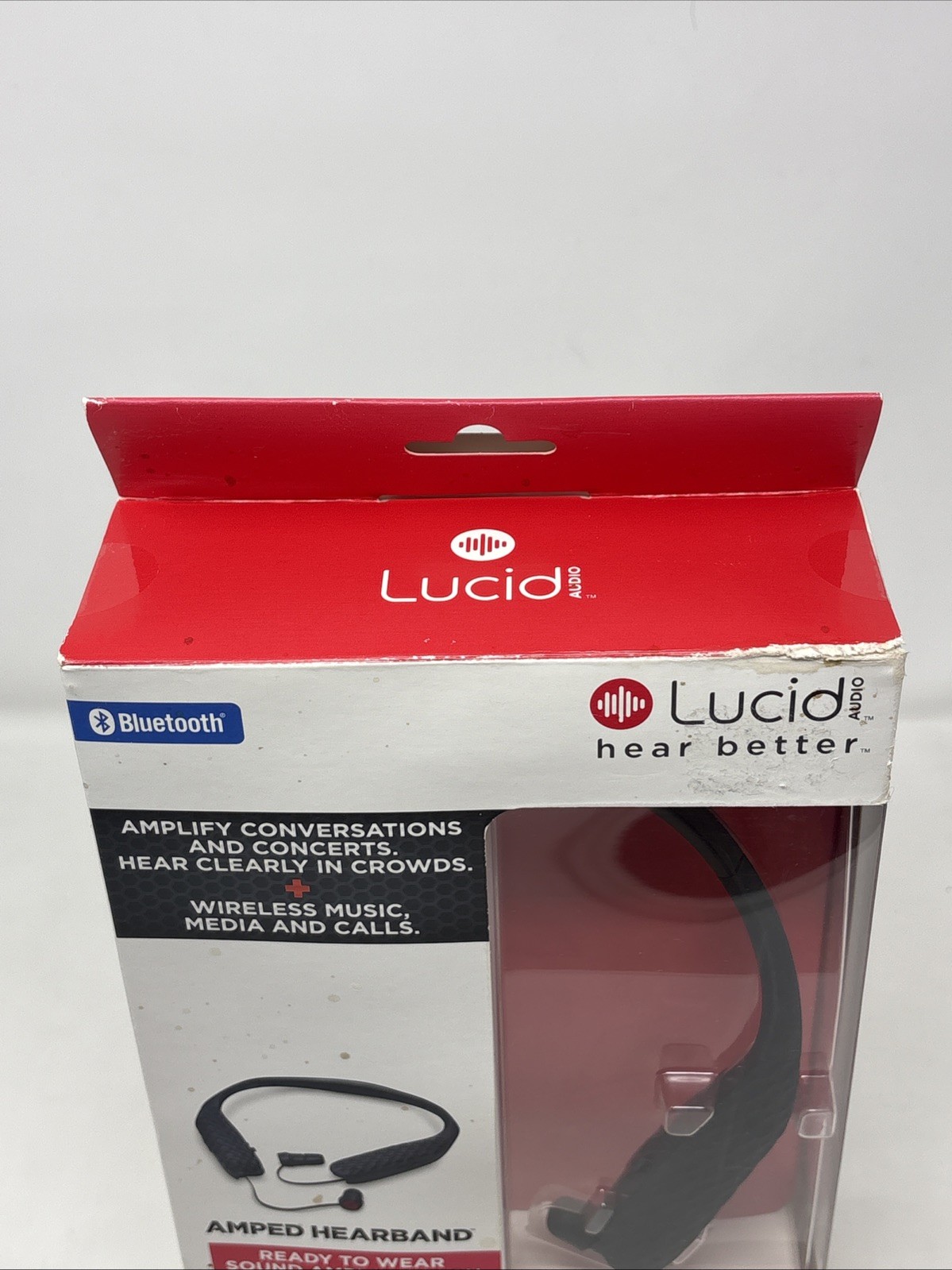 Lucid Hearband Black Bluetooth Earbud Sports Neckband Amplifier Music, Calls