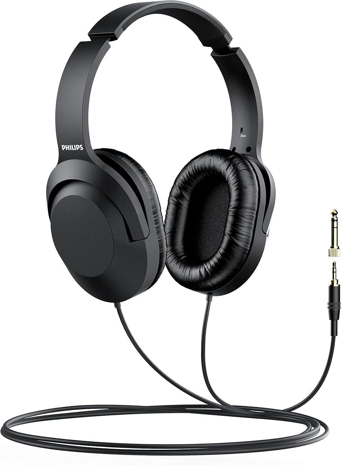Philips Over-Ear Wired Stereo Headphones with 1/4″ Adapter for Studio & Podcast