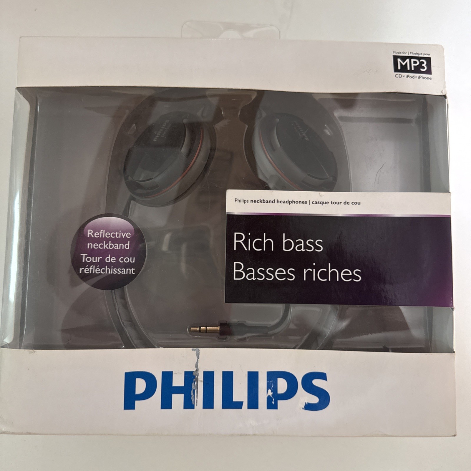 Philips SHS5200 Rich Bass Neckband Headphones Wired 3.5mm BRAND NEW SEALED RARE
