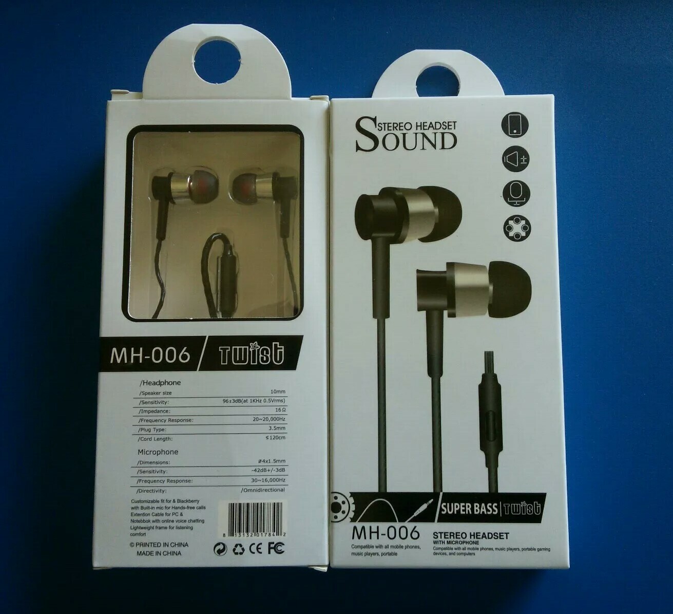 Universal Stereo Headphone Earphone In-ear Ear Bud Wired Headset & 3.5mm Mic (3)
