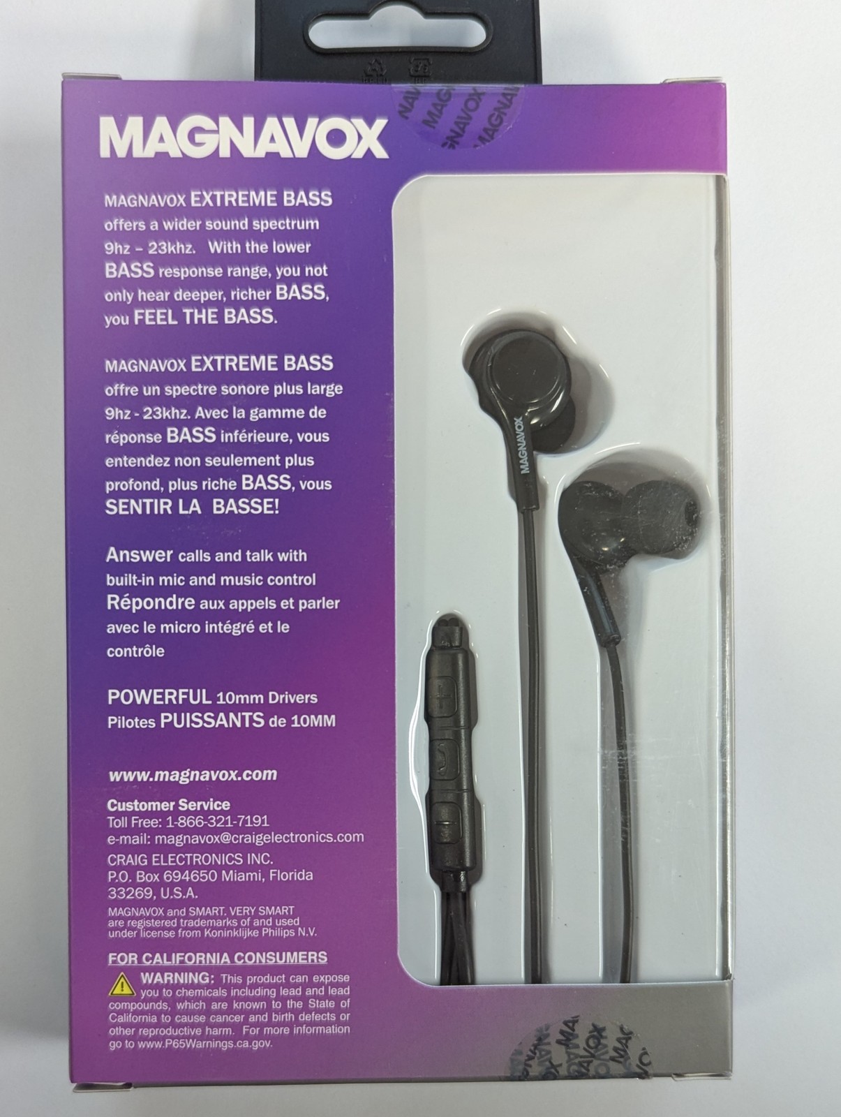 Magnavox MHP4857-BK Ear Buds with Microphone in Black