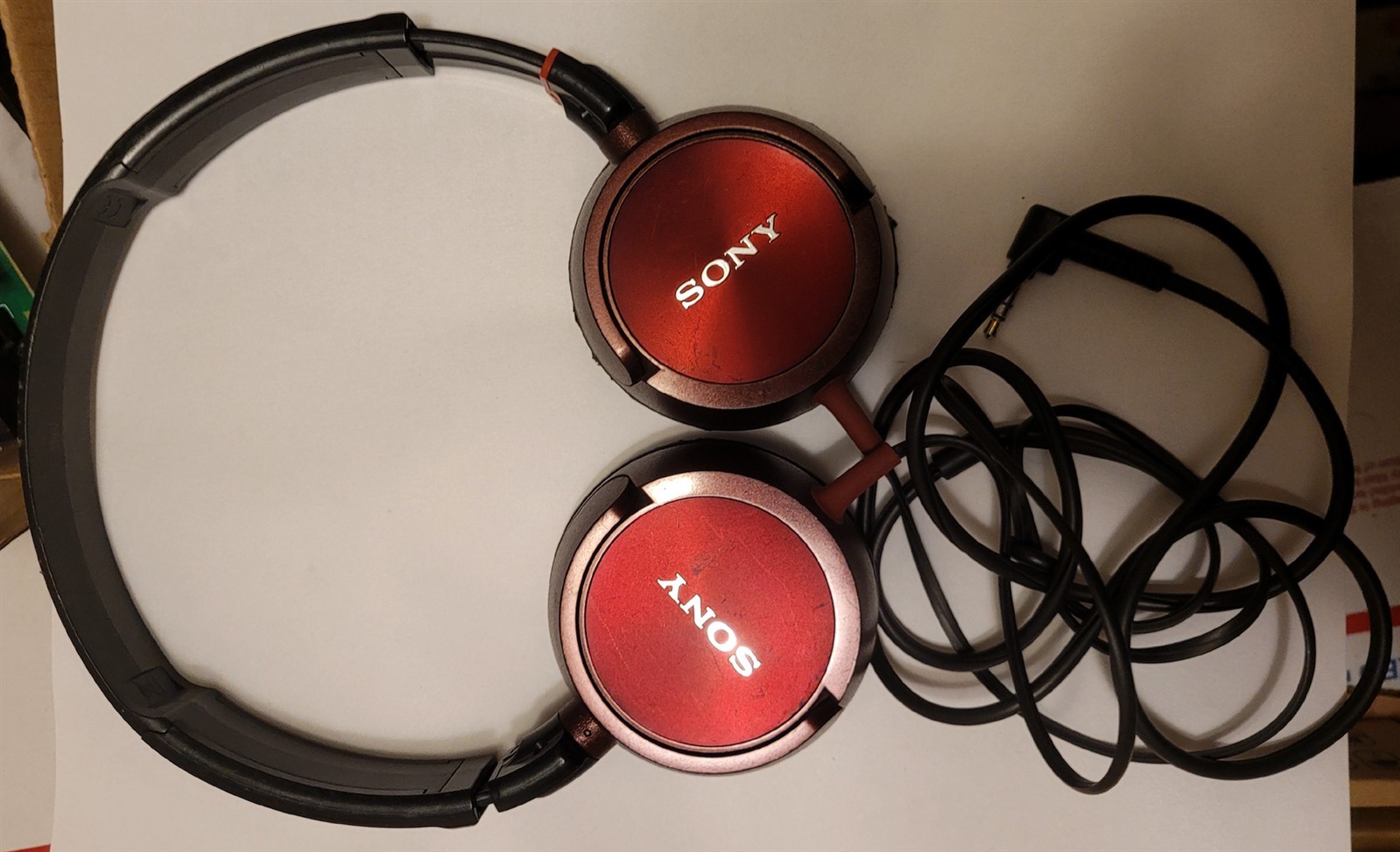 Red Sony MDRZX300 Sound Monitoring Headphones – (MDR-ZX300R) – Tested Working