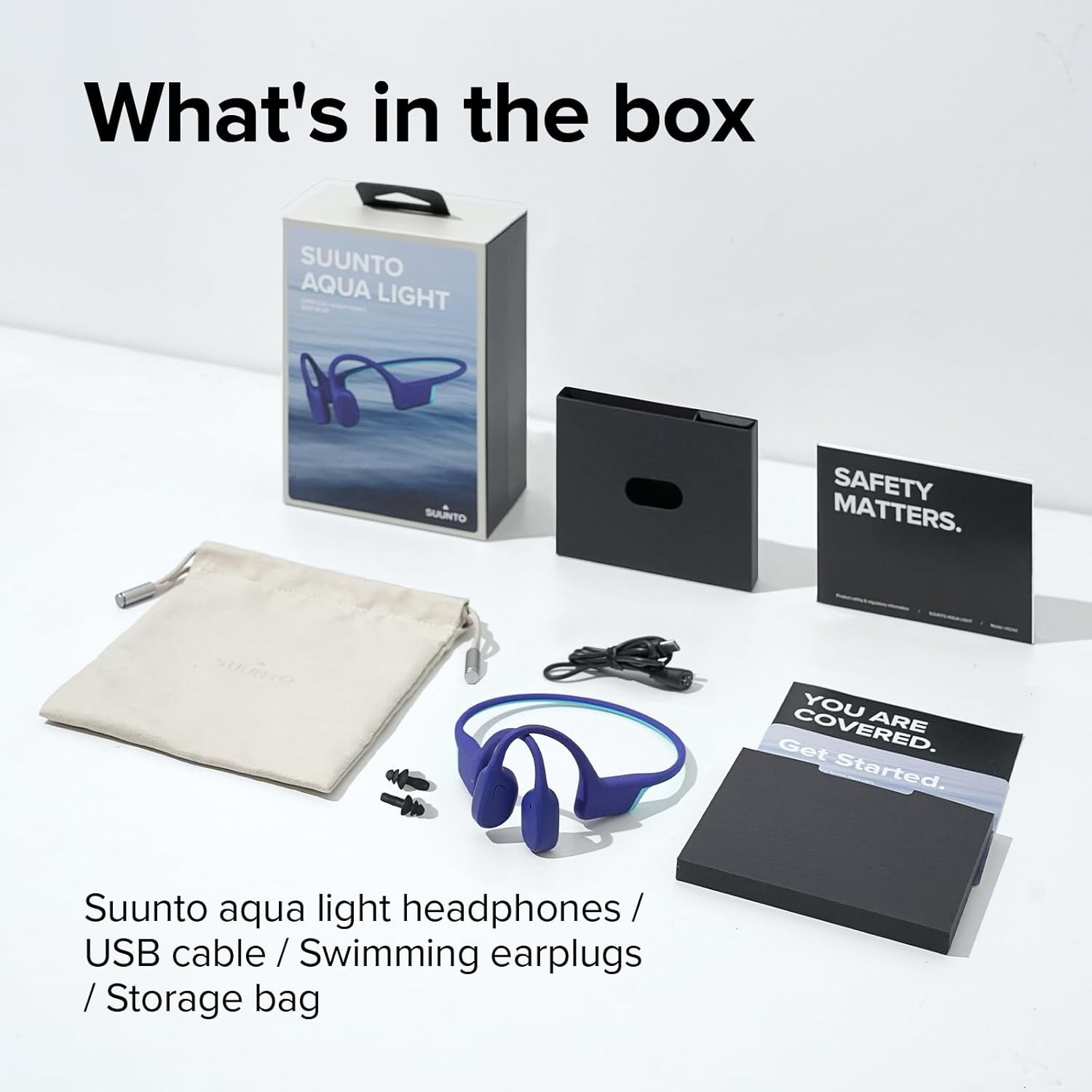 Suunto AQUA LIGHT Bone Conduction Bluetooth Headphones with MP3 Player – Black