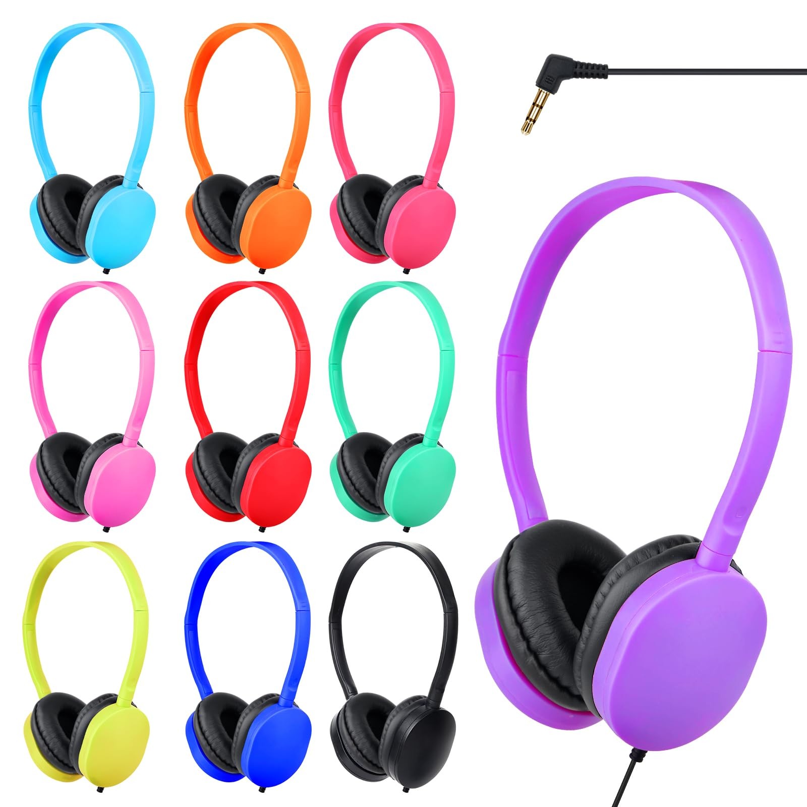 TJZXGUI Bulk Classroom Headphones for Students Kids School 10 Pack Wholesale
