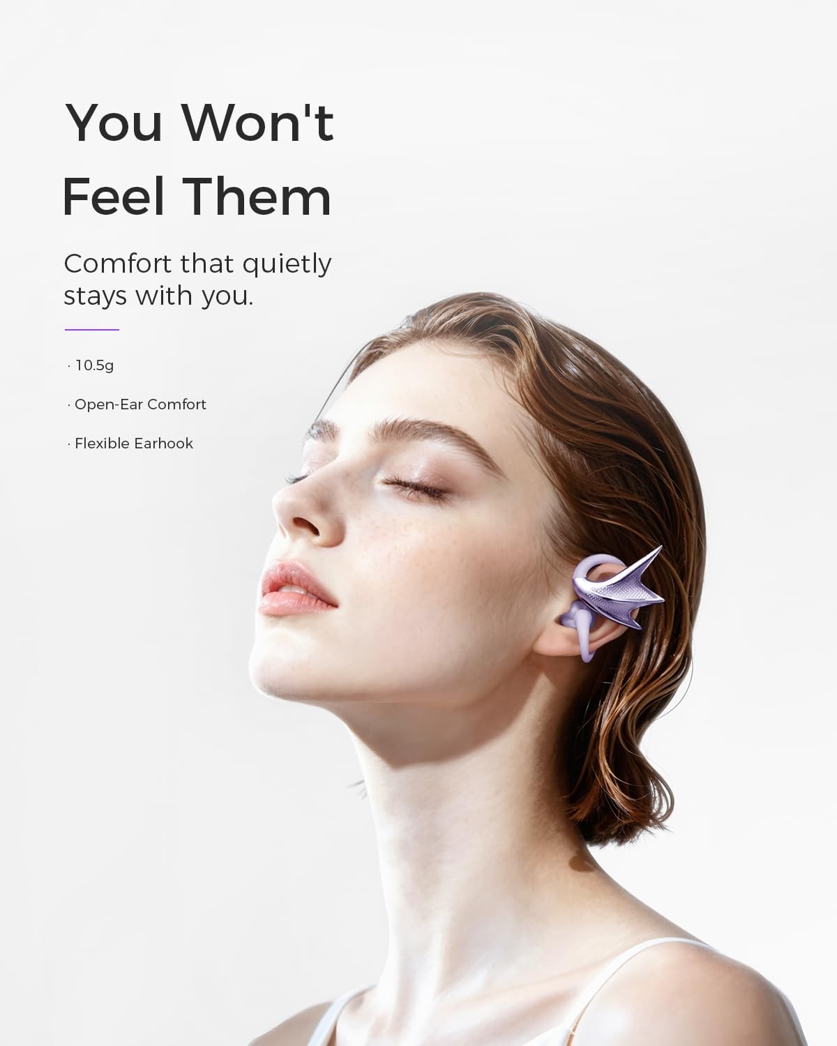 H700 Open-Ear Earbuds for Women, Elegant Dragon Wing Jewelry Design, Lightwei…