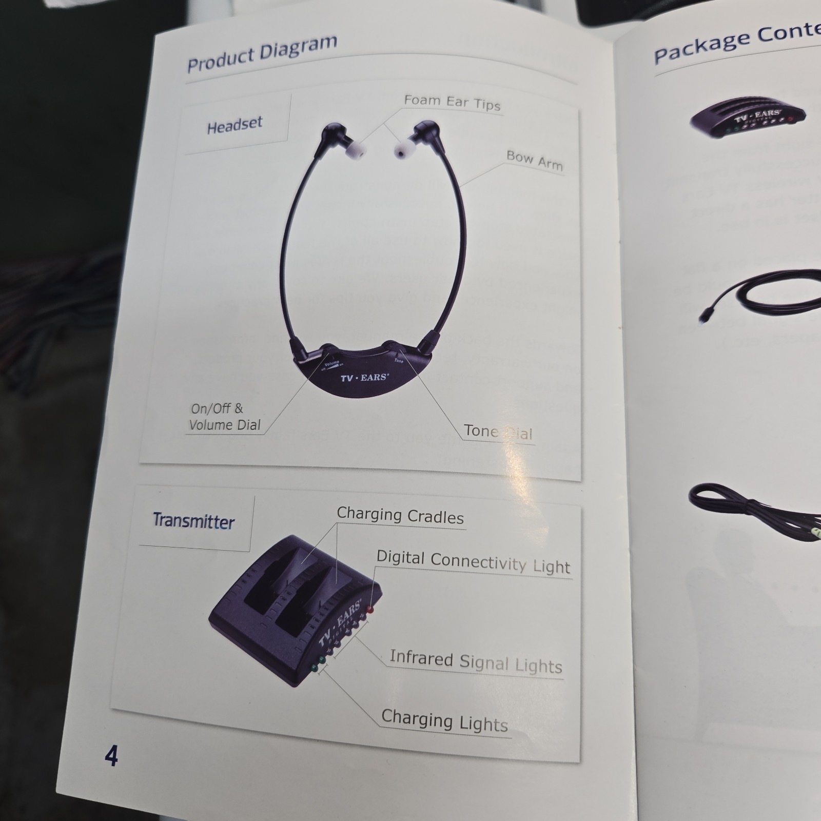 TV·Ears 5.0 Wireless Headset And Dual Digital Transmitter Kit Original Box
