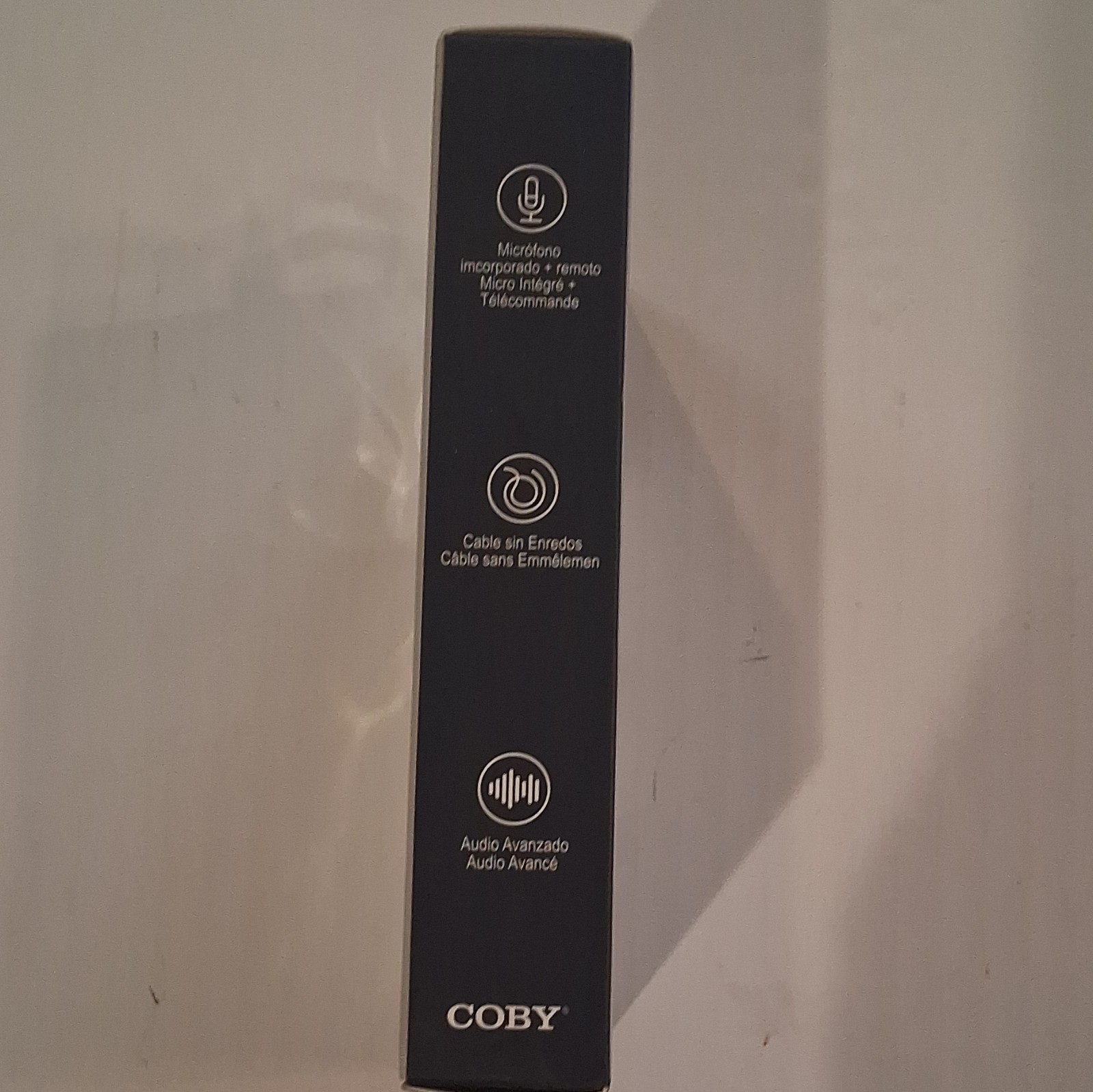 Coby CV-25 In-Ear Earbuds 3.5mm Built-In Mic/Remote Tangle-Free Blue/Black
