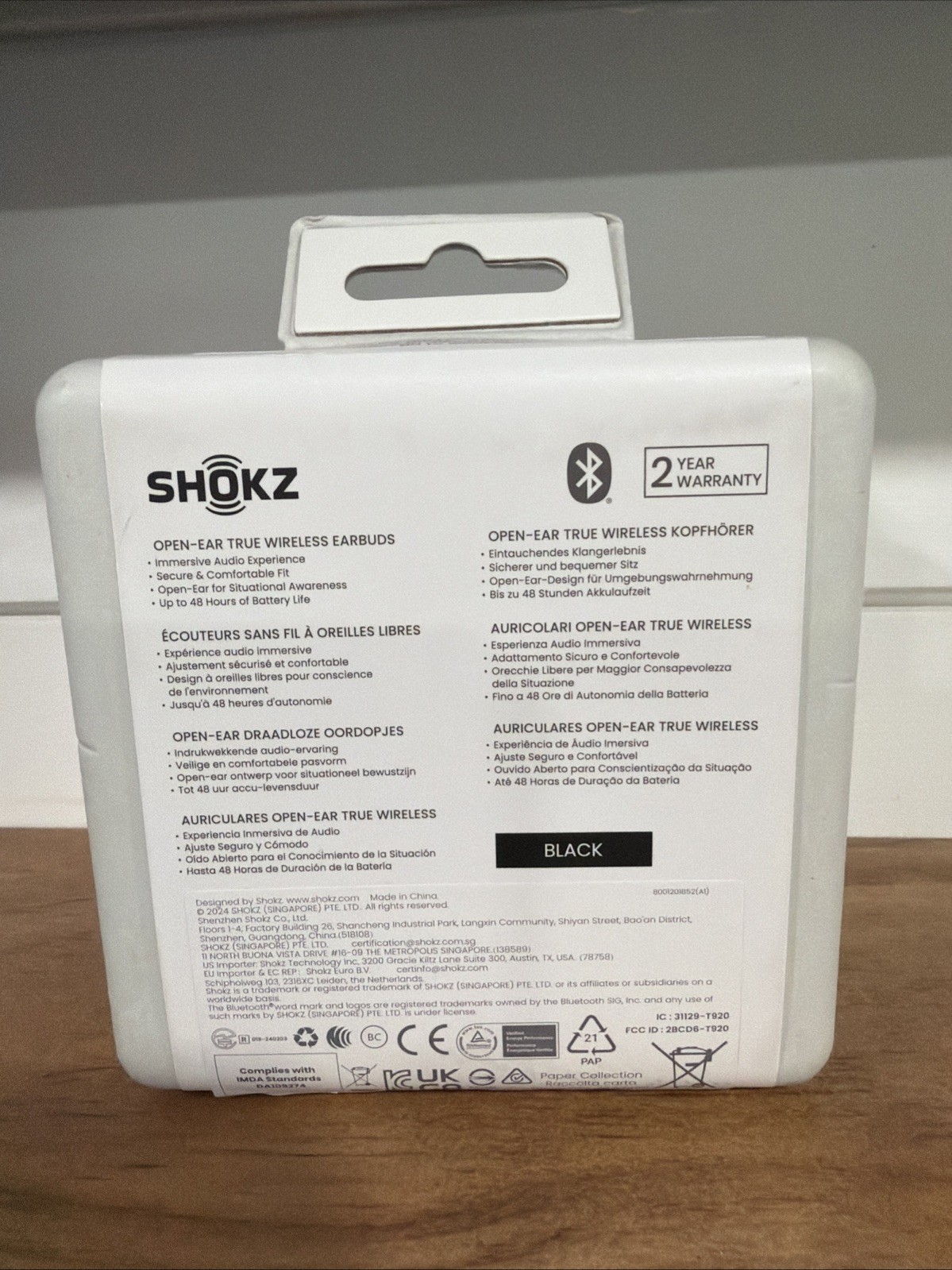 Shokz OpenFit 2 True Wireless Open-Ear Earphones – Black – Brand New