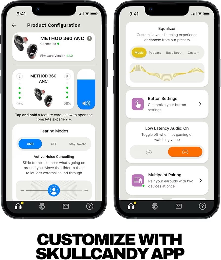 Skullcandy Method 360 ANC Wireless Earbuds True Black Manufacture