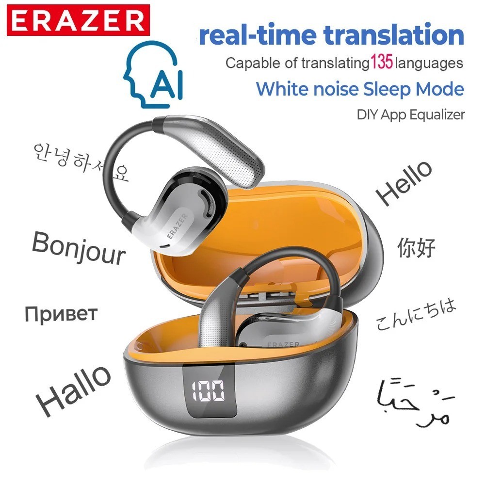 ERAZER XT66PRO Bluetooth Earbuds Wireless Headphones AI Translator Display