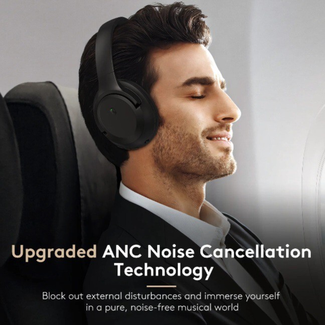 VILINICE Noise Cancelling Headphones, Wireless Bluetooth Headphones , Black, Q8