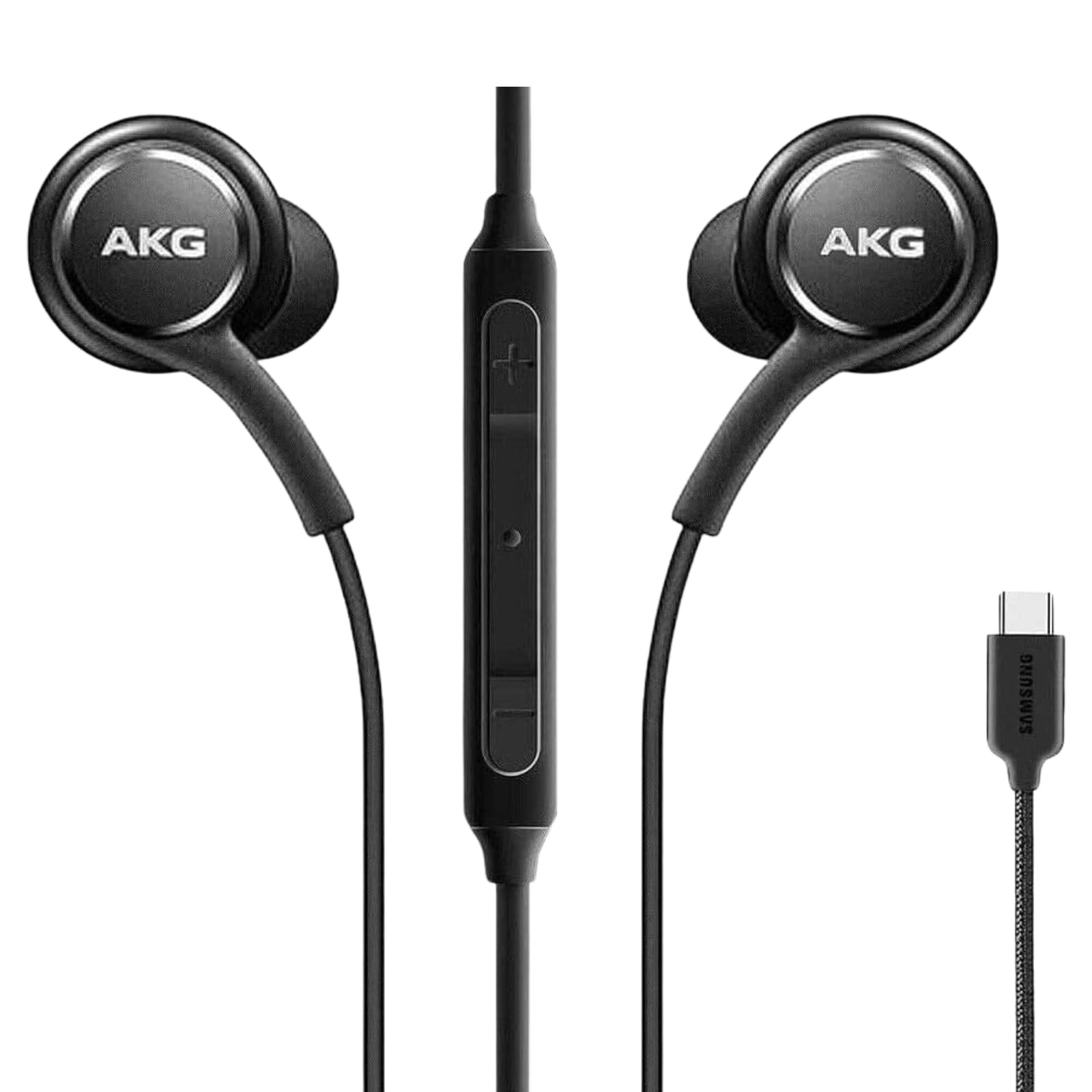 Samsung AKG EO-IC100BBE USB-C Earbuds Braided Black for Galaxy S24 S23 S22 S21