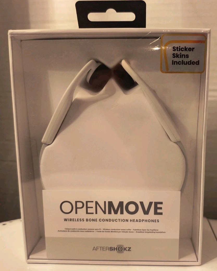 After Shokz OpenMove Bone Conduction Bluetooth Headphones Alpine White Sealed