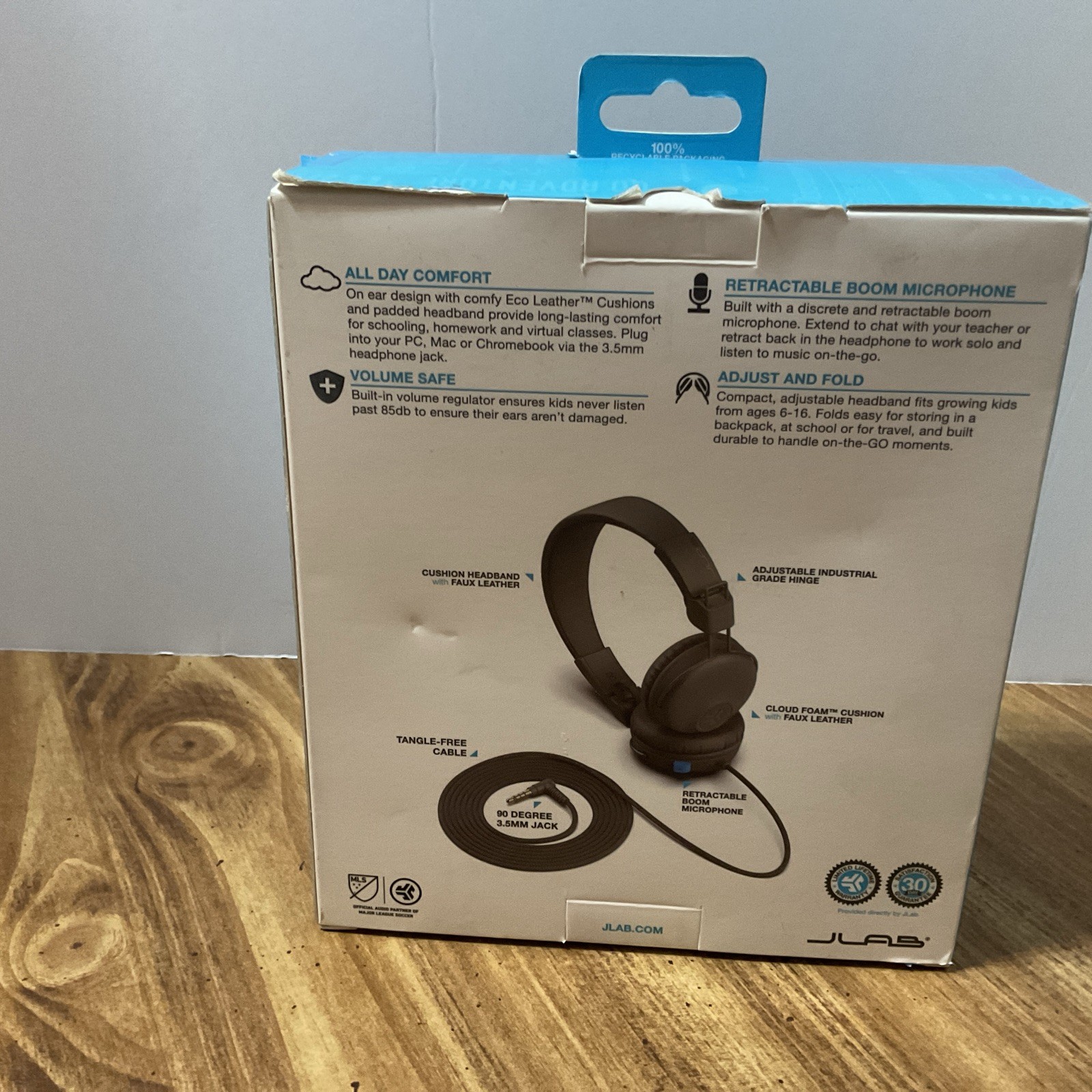 JLab JBuddies Learn Wired Kids Headphones – Gray/Blue