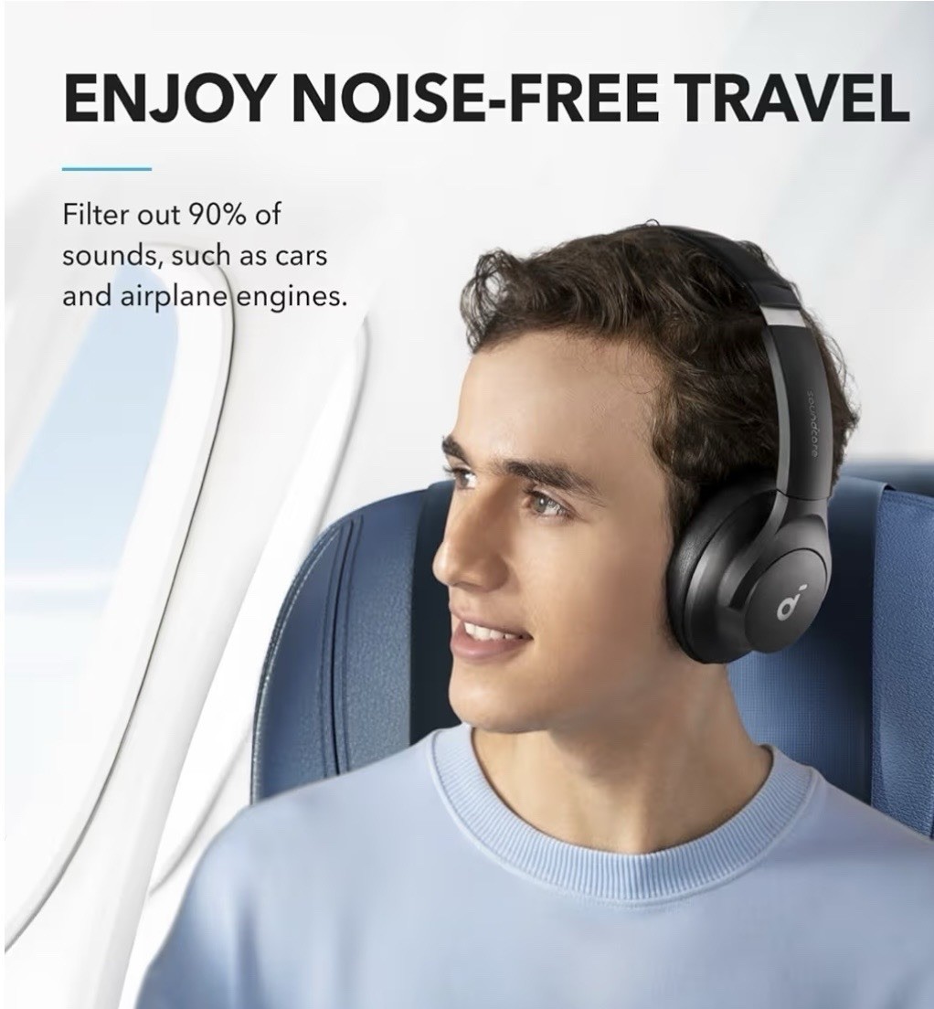 Soundcore Q20i Over Ear Hybrid Active Noise Cancelling Headphones – Black